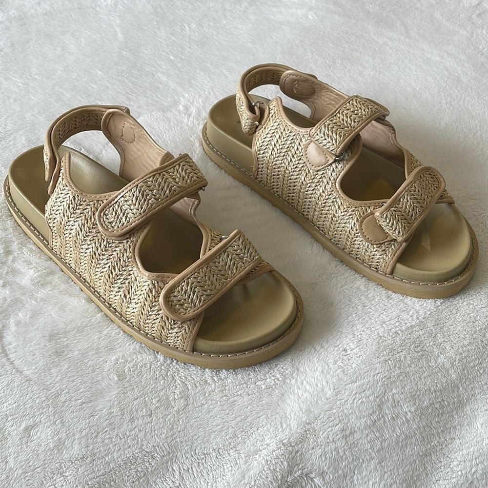 ASOS DESIGN Sandals In Natural Fabric NWOT